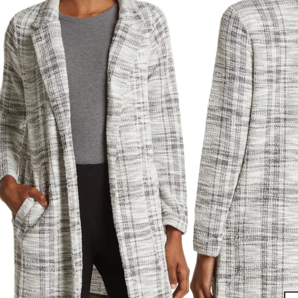 Mello Day soft knit plaid oversized blazer Size Small